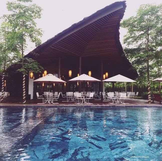 Hồ bơi lớn tại Flamingo Đại Lải