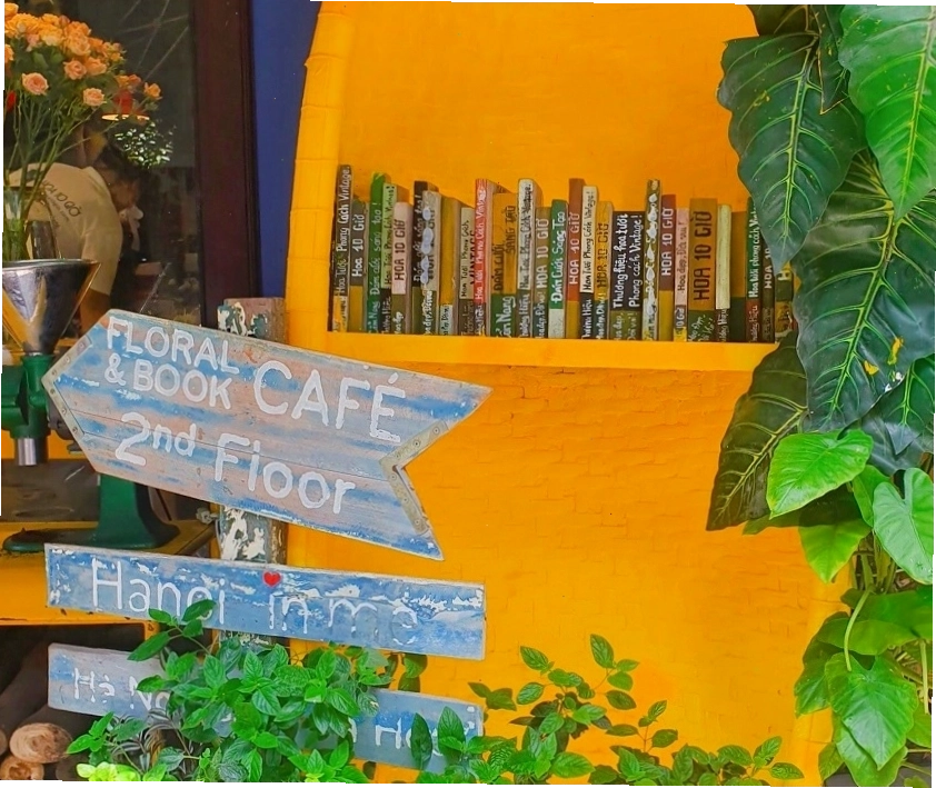 Hoa 10 Giờ Cafe, một quán cafe sách yên tĩnh cho sinh viên tại Hà Nội