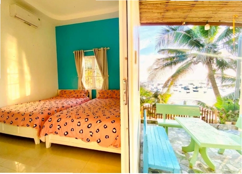 Homestay BONO Coffee & Tea Mũi Né với gam màu vàng ấm áp