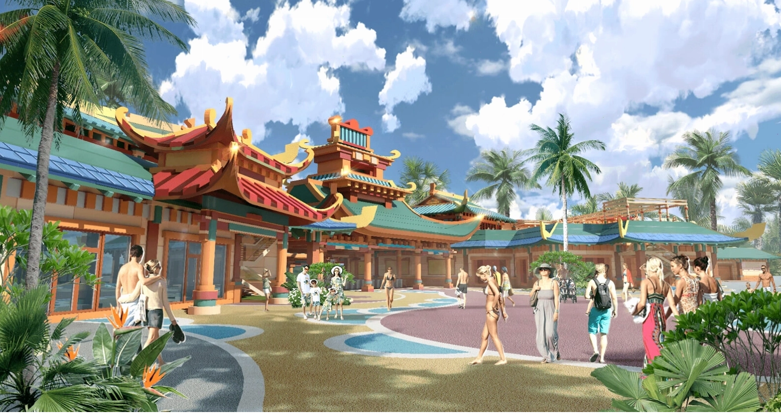 Không gian ẩm thực tại công viên nước Sun World Hà Nam