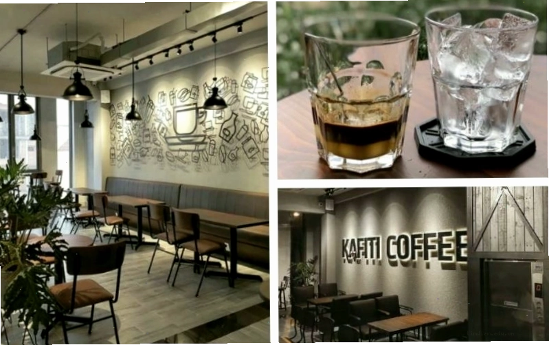 Không gian bên trong Kafiti Coffee với gam màu ấm áp