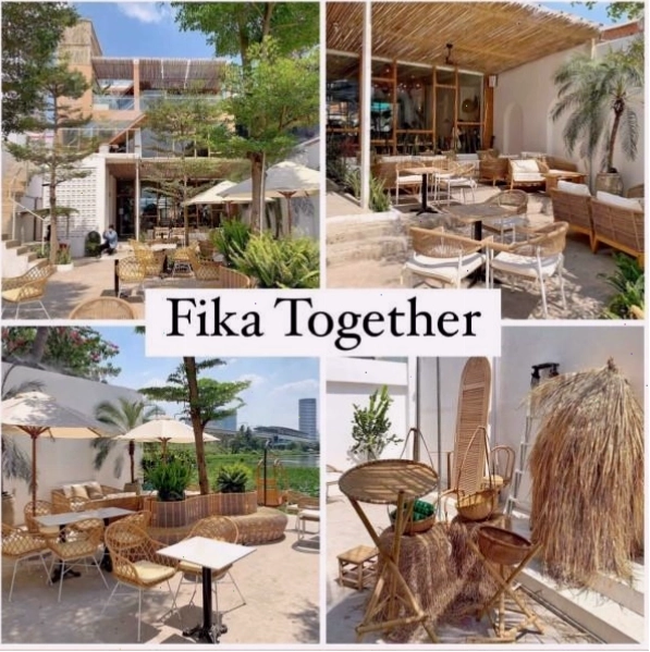 Không gian Fika Getogether với tông màu nâu trắng trang nhã