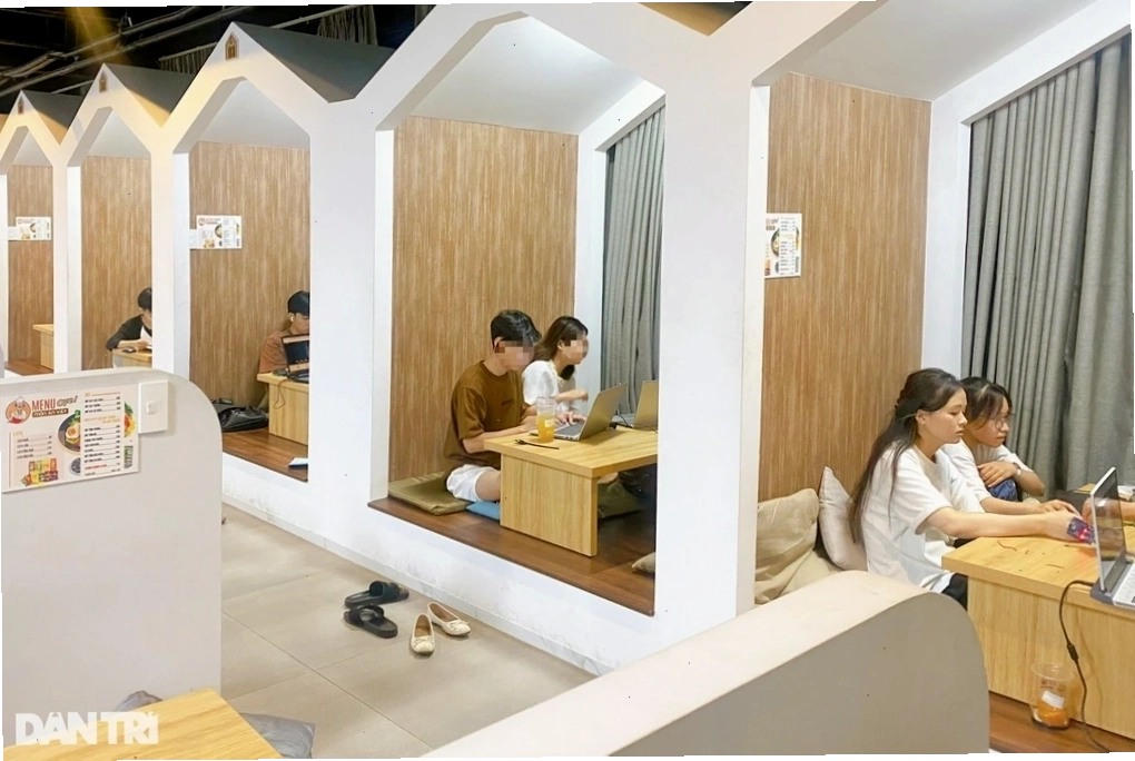 Không gian làm việc riêng tư tại quán cafe giường nằm