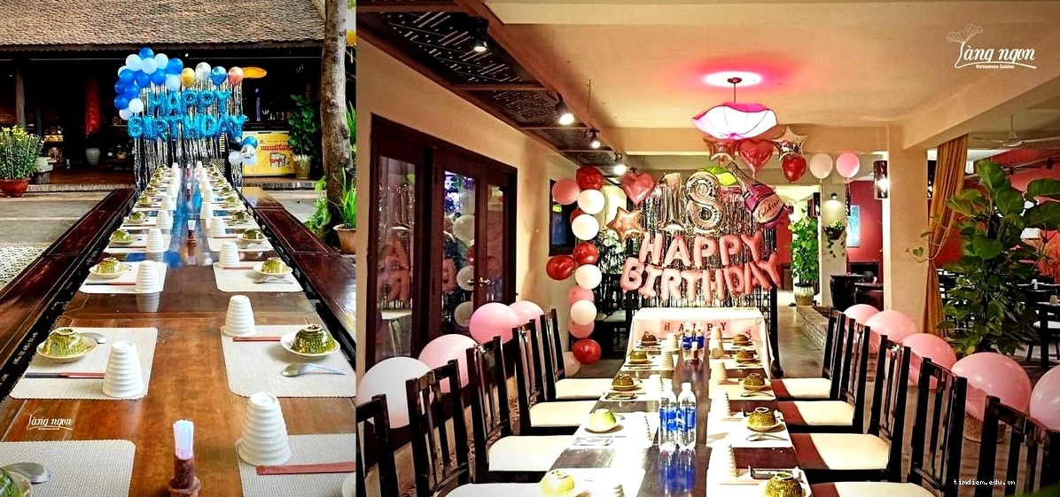 Không gian Làng Ngon Vietnamese Cuisine & Seafood Restaurant về đêm