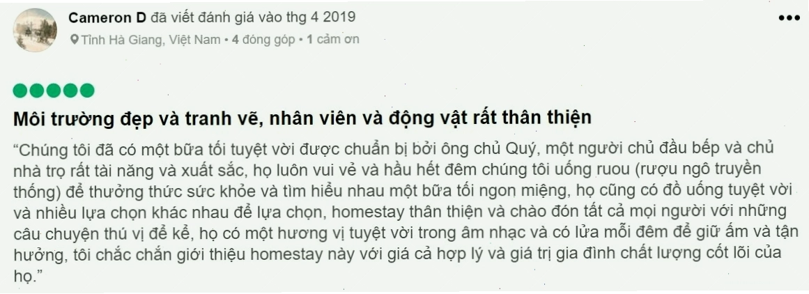 Không gian nghỉ dưỡng tại Bụi Homestay Đồng Văn