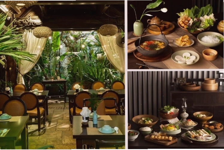 Không gian nhà hàng chay ấm cúng, thanh tịnh