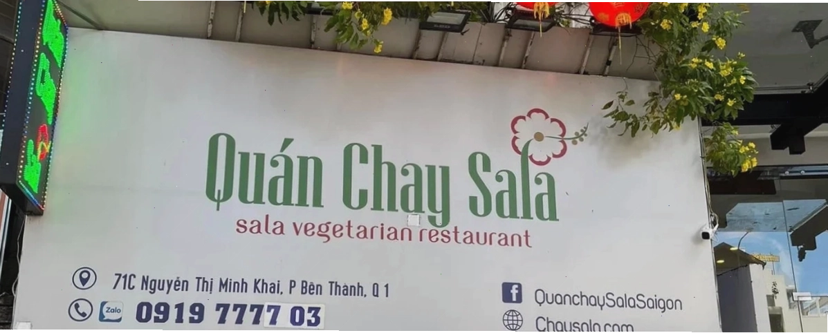 Không gian nhà hàng chay Sala yên tĩnh và thoáng đãng