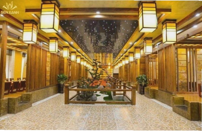 Không gian nhà hàng Sashimi BBQ Garden sang trọng và rộng rãi