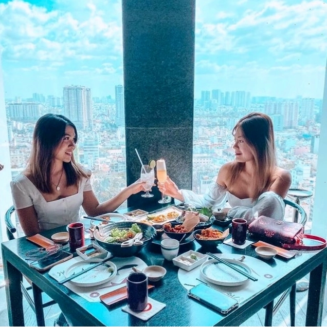 Không gian nhà hàng Sorae Restaurant – Lounge TPHCM nhìn từ trên cao