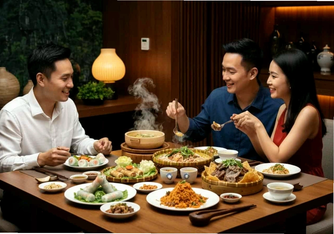 Không gian Nhà hàng Thăng Long Ninh Bình với các món ăn đặc sản hấp dẫn
