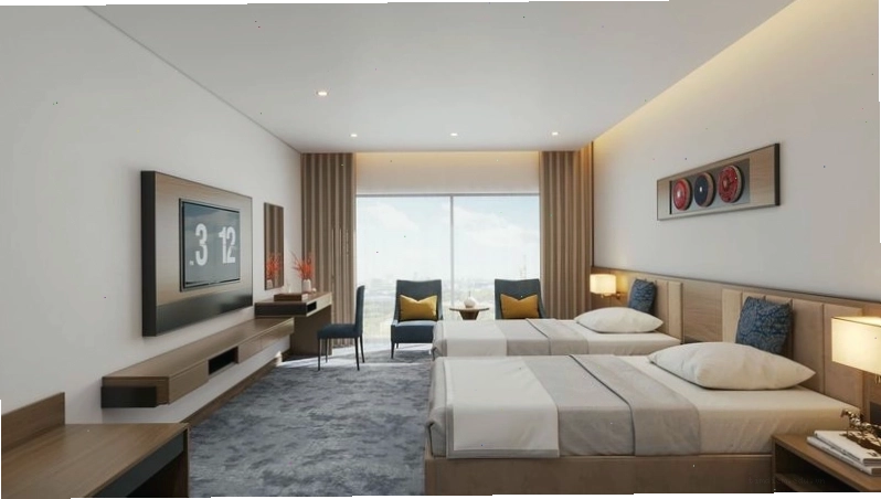 Không gian phòng Deluxe Twin tại Mường Thanh Luxury Điện Biên