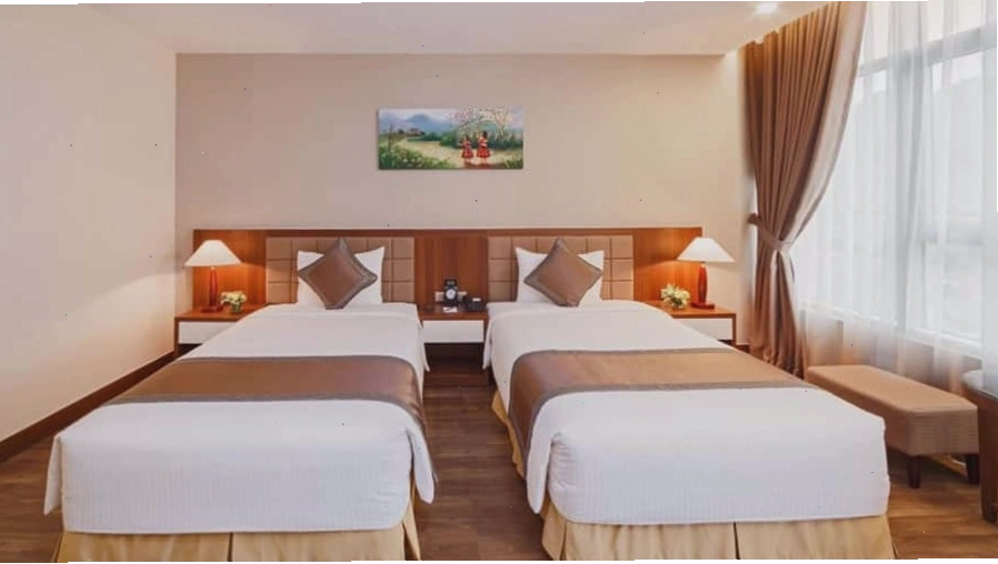 Không gian phòng Deluxe Twin trang nhã, hiện đại tại Mường Thanh Mộc Châu