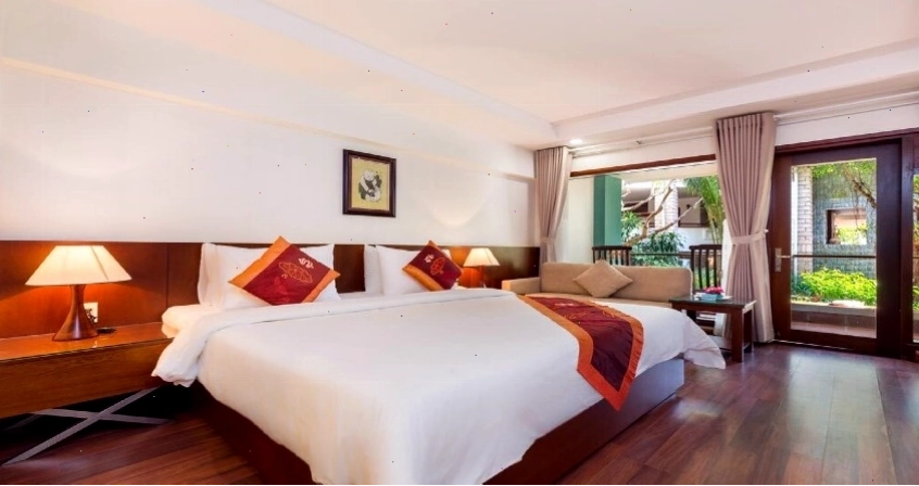 Không gian phòng nghỉ được thiết kế ấm cúng tại Hoàng Ngọc Resort & Spa