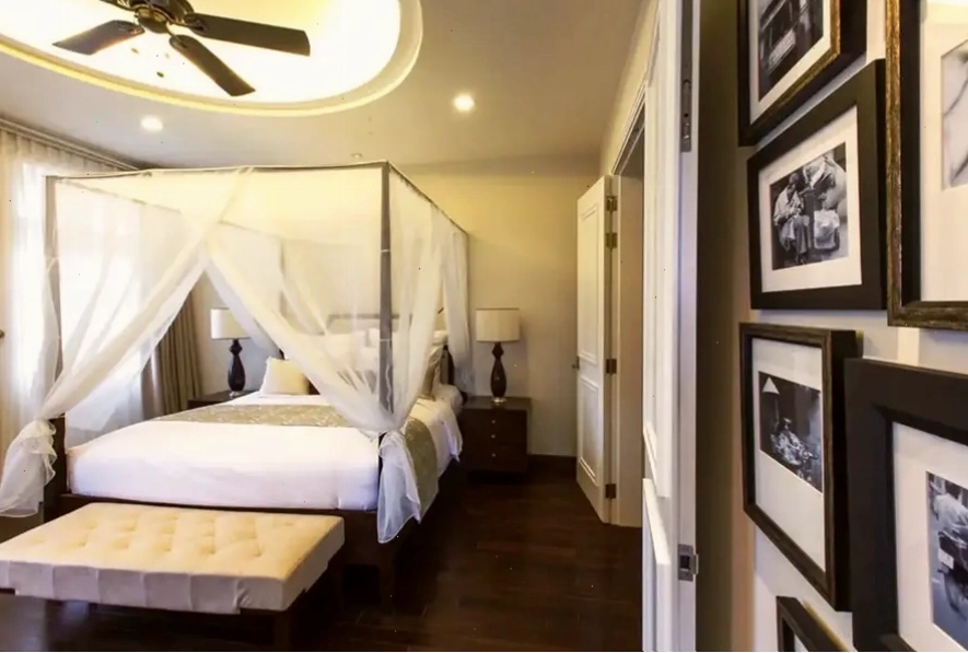 Không gian phòng nghỉ sang trọng và ấm cúng tại Villa Sông