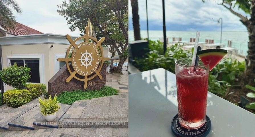 Không gian quán cafe Marina Club với view đẹp