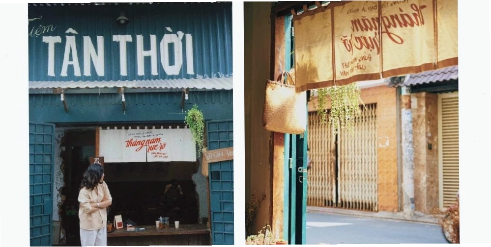 Không gian quán Tiệm Tân Thời mang phong cách retro Sài Gòn