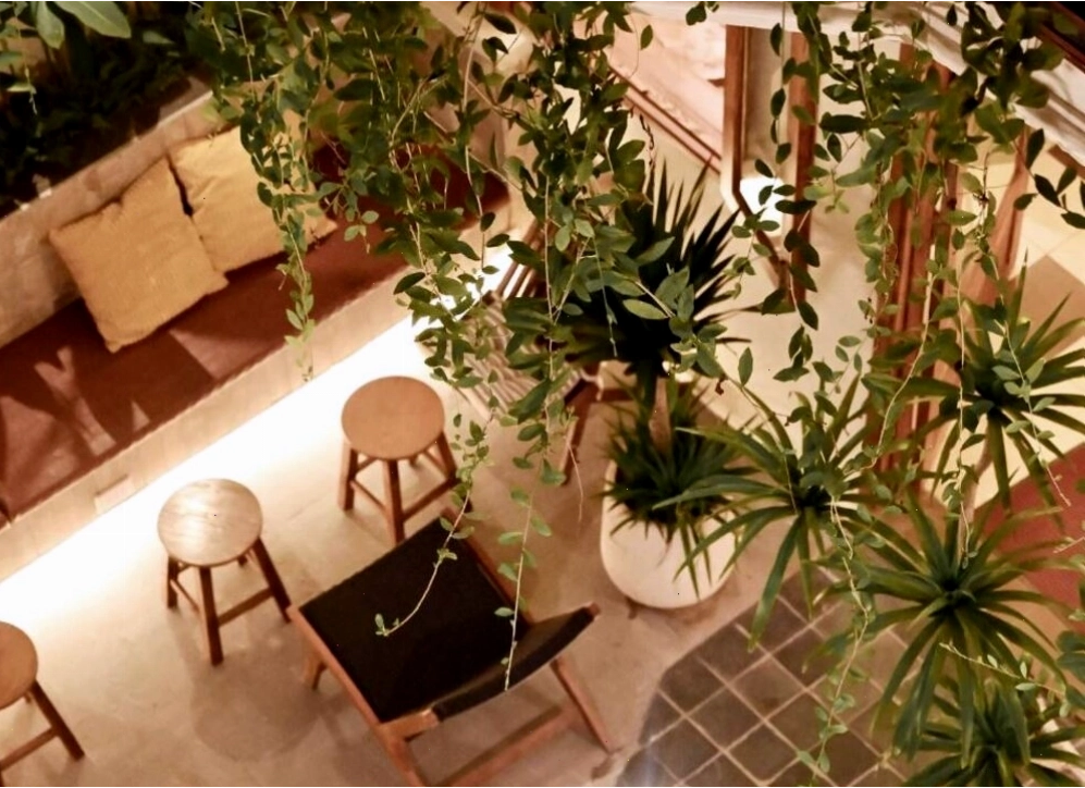 Không gian sân vườn ấm cúng tại Bấc Cafe & Chill