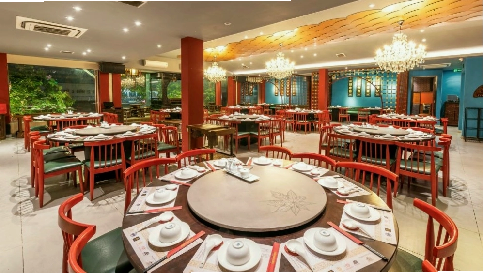 Không gian sang trọng, đậm nét Trung Hoa của nhà hàng Gò Vấp Tân Hải Vân