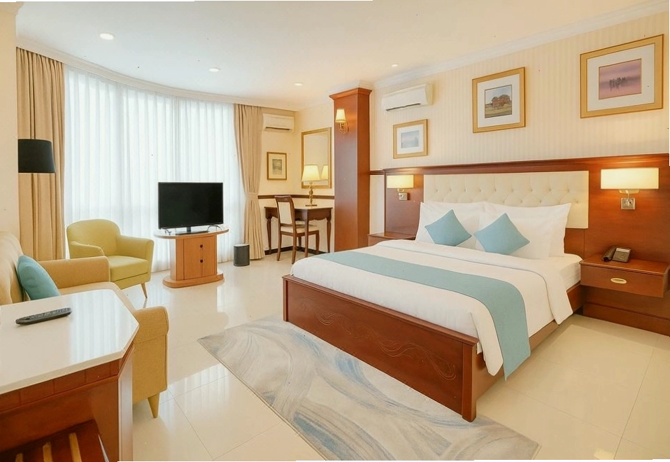 Không gian sảnh chờ sang trọng của một khách sạn thuộc chuỗi Hoa Hướng Dương