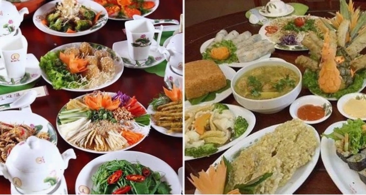 Không gian thanh tịnh tại nhà hàng buffet chay Bồ Đề Tâm