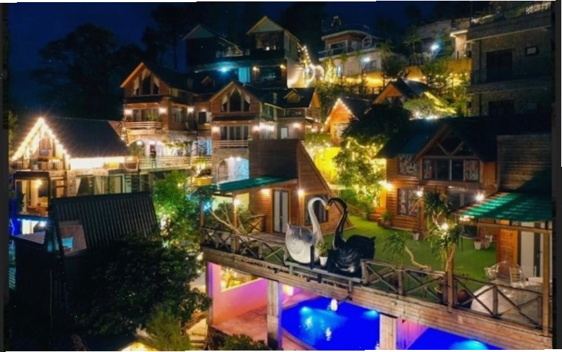Không gian thoáng đãng của Mimosa Villa Tam Đảo nhìn ra núi rừng