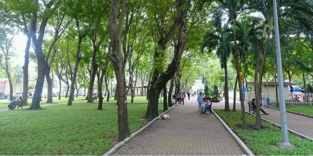 Không gian xanh mát hiện tại của Công viên 23 Tháng 9