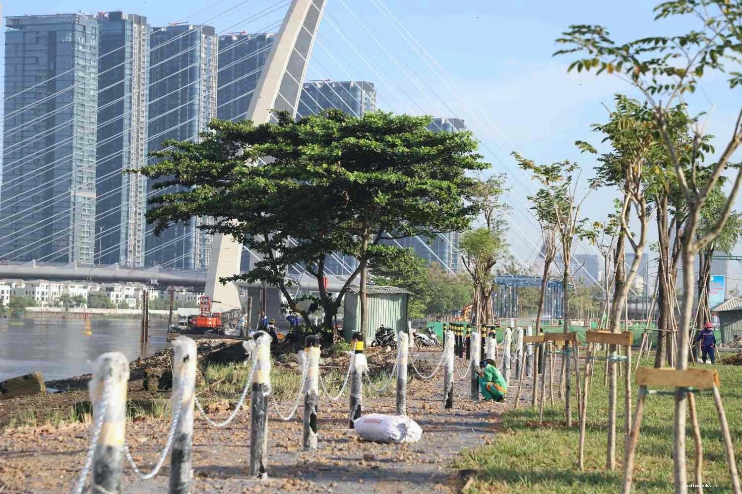 Không gian xanh mát mẻ bên bờ sông Sài Gòn