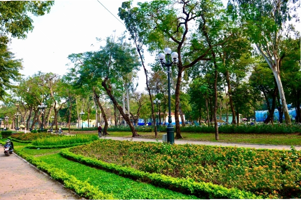 Không gian xanh mát tại Công viên Thống Nhất Hà Nội