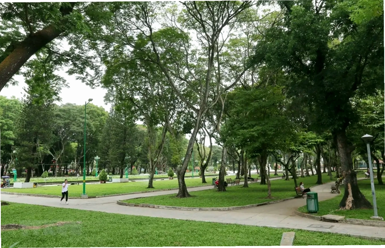 Không gian xanh mát và rộng lớn của Công viên Gia Định