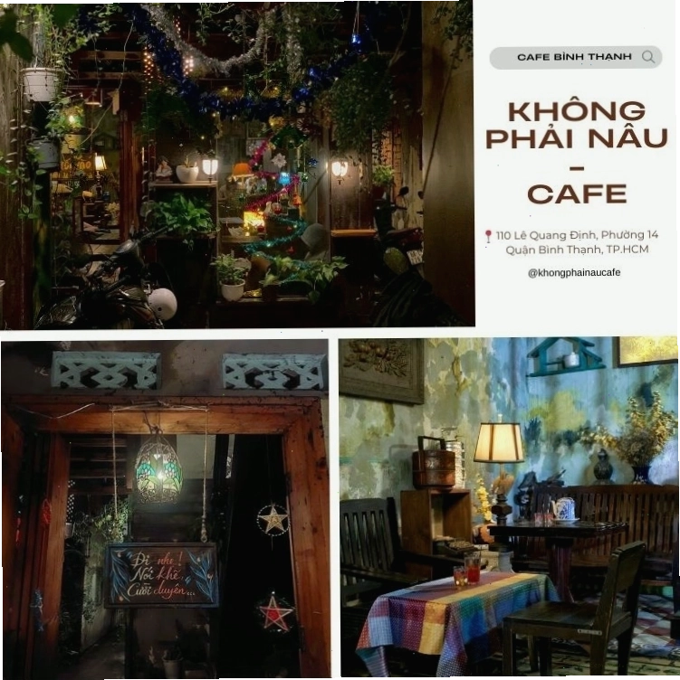 Không Phải Nâu Cafe - Quán cafe sân vườn Bình Thạnh ấm cúng