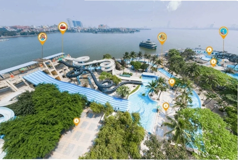 Khu vực ăn uống tại công viên nước Hồ Tây