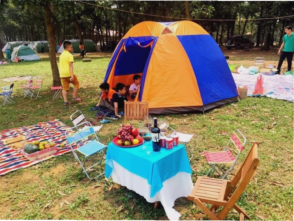 Khu vực bằng phẳng lý tưởng để tổ chức picnic và cắm trại tại Suối Cái Ba Vì