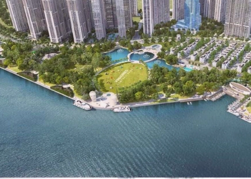 Khu vực bến du thuyền tại công viên Landmark 81