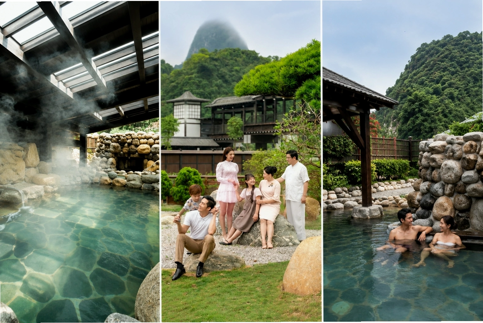 Khu vực tắm Onsen tại Yoko Quang Hanh