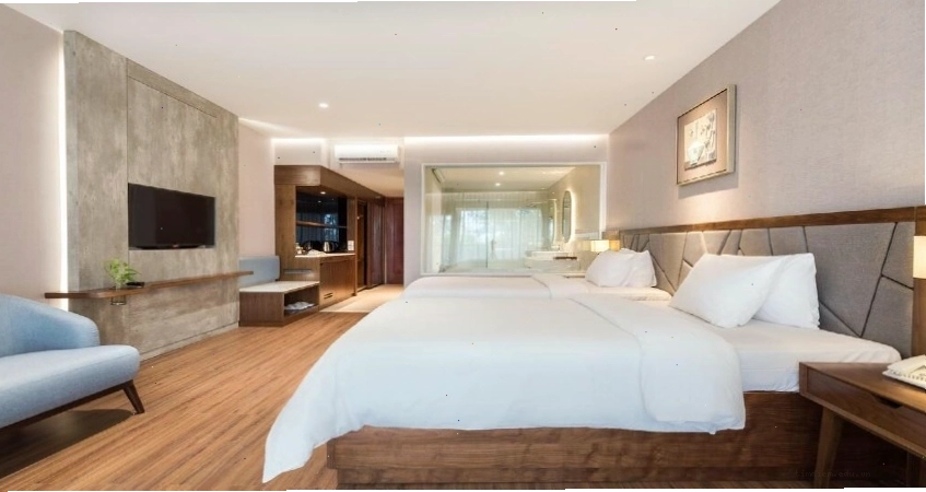 Khu vực tiền sảnh sang trọng của Hoàng Ngọc Resort & Spa