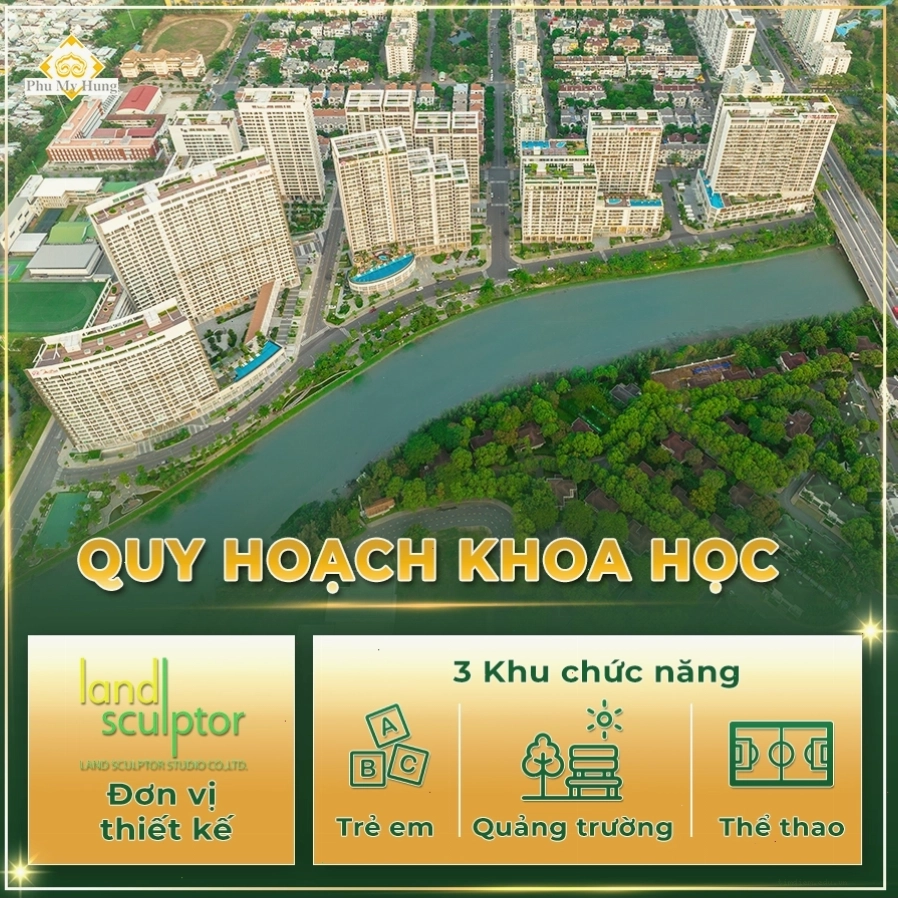 Khu vực trung tâm của Sakura Park với đường đi bộ và cây xanh