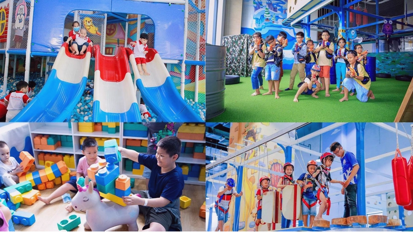 Khu vực vui chơi liên hoàn với nhiều trò chơi hấp dẫn dành cho trẻ em tại Snow Town