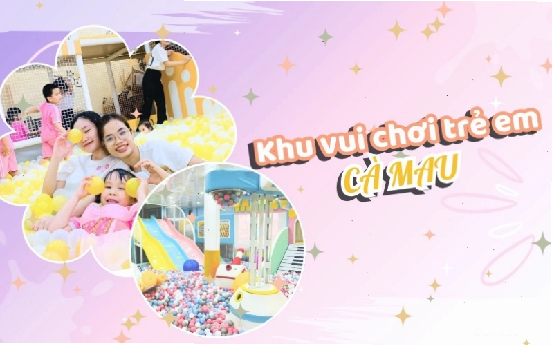 Khu vui chơi trẻ em ở Cà Mau Kubo với không gian màu vàng tươi sáng