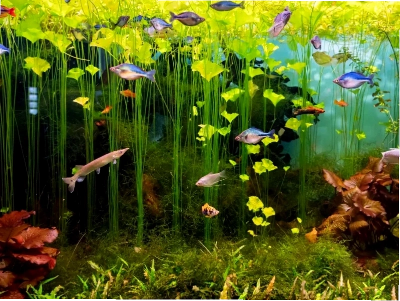 Khu vườn thu nhỏ trong bể cá