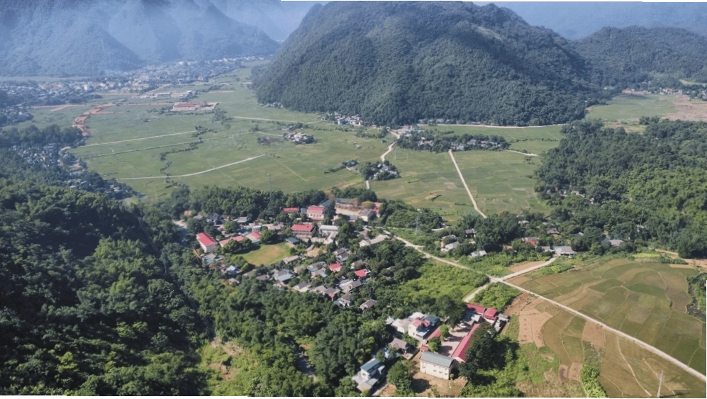 Khung cảnh làng quê thanh bình tại Mai Châu tạo cảm giác thư giãn, bình yên