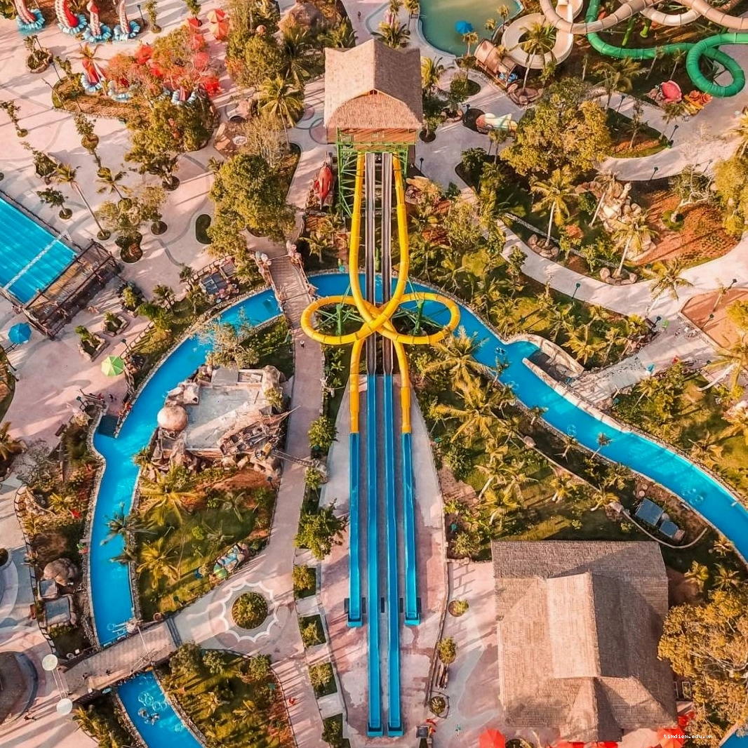 Khung cảnh toàn cảnh Sun World Hòn Thơm nhìn từ trên cao