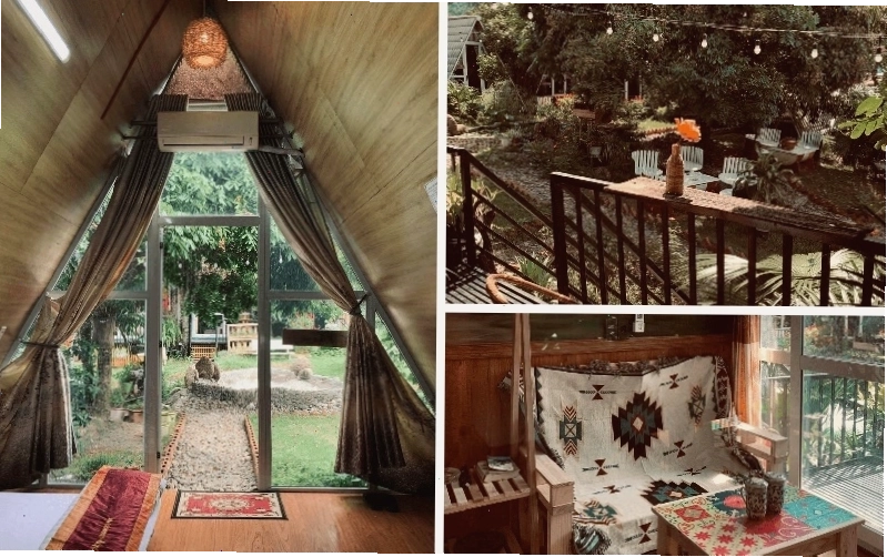 Khuôn viên xanh mát của Moc Chau Cottage homestay