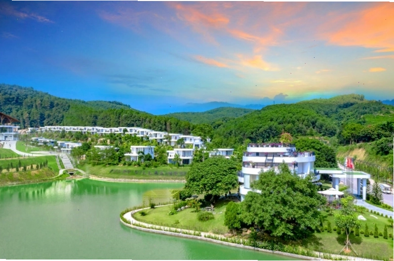 Kiến trúc độc đáo của Ivory Villas & Resort Hòa Bình nhìn từ trên cao