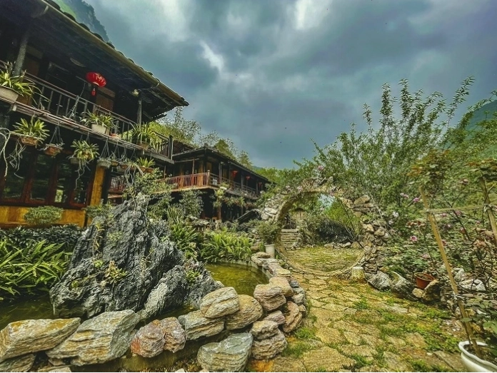 Kiến trúc nhà sàn Tày tại Mế Farmstay Cao Bằng