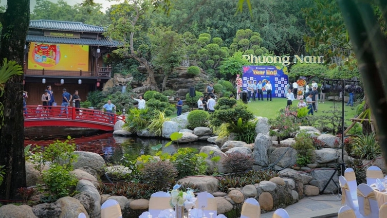 Làng tre Phú An Bình Dương với không gian xanh mát
