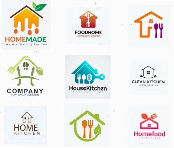 Logo quán chay hình ngôi nhà ấm áp