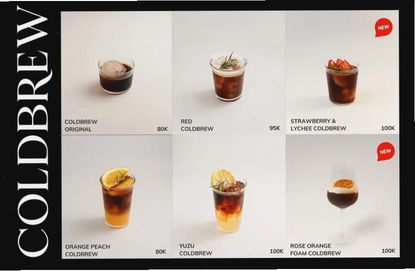 Ly Coldbrew đá trong veo tại Ollin Cafe, thể hiện sự tinh tế trong cách pha chế