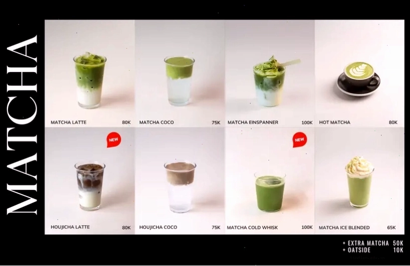 Ly Matcha đá mát lạnh tại Ollin Cafe với màu xanh đẹp mắt