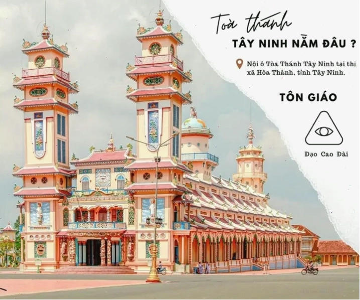 Mặt chính diện Tòa Thánh Tây Ninh với kiến trúc độc đáo