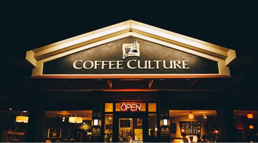 Mặt tiền Coffee Culture - Minh họa cho phong cách hiện đại của quán